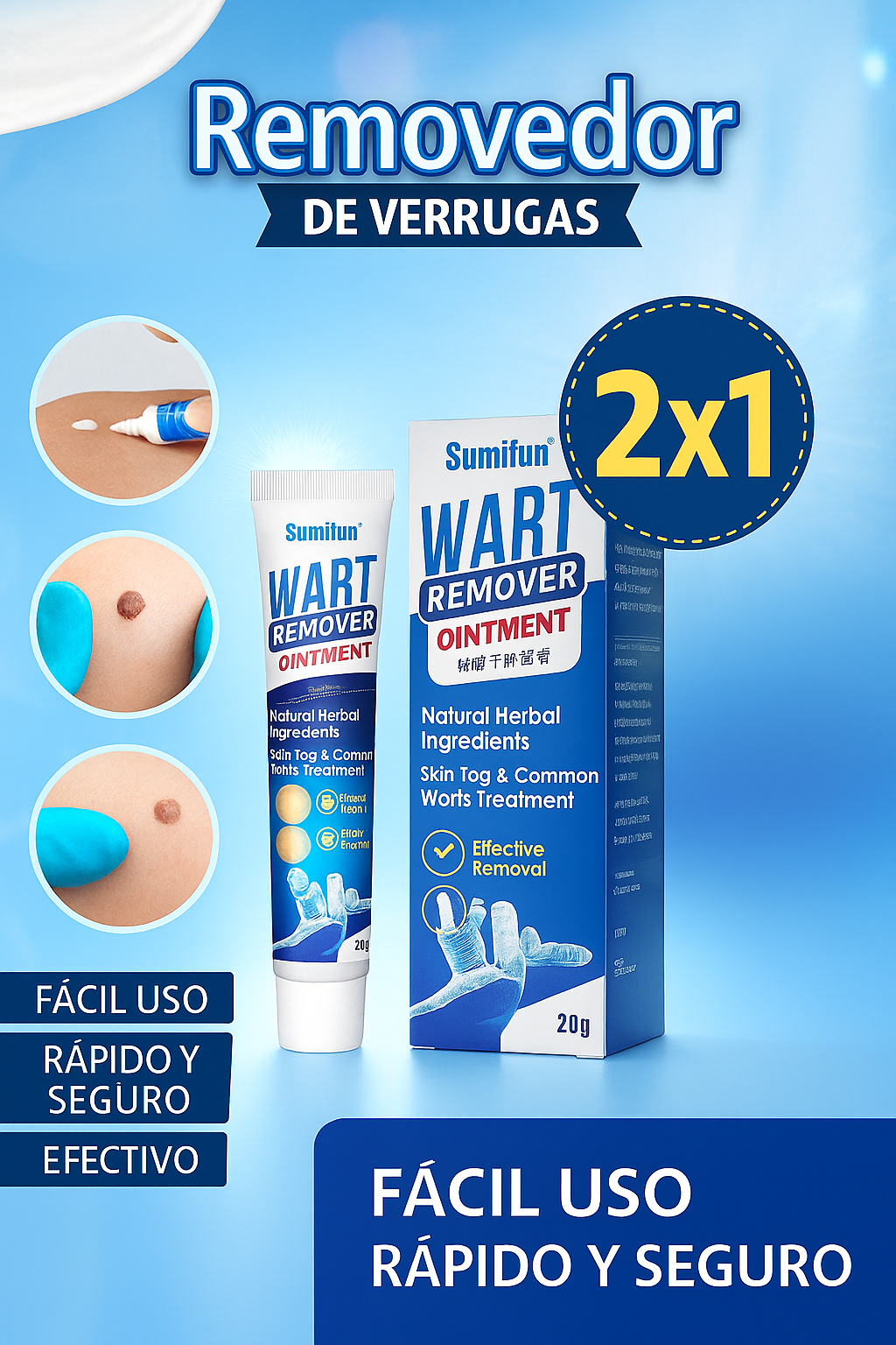Pack de 2 cremas removedor de verrugas